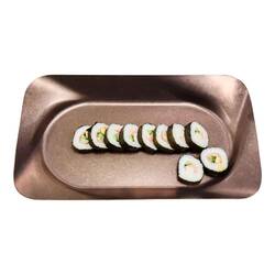 Groovy - Groovy Açık Büfe Retro Sunum Tabağı, Bakır, 40x24x4 cm