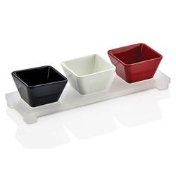 Groovy - Groovy Açık Büfe Standlı Sosluk Takımı, Kare Buz Beyazı 25x8 Cm Groovy - Groovy Açık Büfe Standlı Sosluk Takımı, Kare Buz Beyazı 25x8 Cm