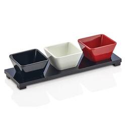 Groovy - Groovy Açık Büfe Standlı Sosluk Takımı, Kare Siyah 25x8 Cm Groovy - Groovy Açık Büfe Standlı Sosluk Takımı, Kare Siyah 25x8 Cm