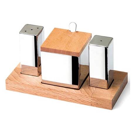 Groovy Ahşap Standlı 3 Lü Kare Tuzluk Baharatlık Takımı Groovy Ahşap Standlı 3 Lü Kare Tuzluk Baharatlık Takımı