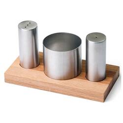 Groovy - Groovy Ahşap Standlı 3 Lü Yuvarlak Tuzluk Şekerlik Takımı Groovy - Groovy Ahşap Standlı 3 Lü Yuvarlak Tuzluk Şekerlik Takımı
