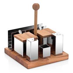 Groovy - Groovy Ahşap Standlı 6 Lı Kare Tuzluk Baharatlık Takımı Parlak Groovy - Groovy Ahşap Standlı 6 Lı Kare Tuzluk Baharatlık Takımı Parlak