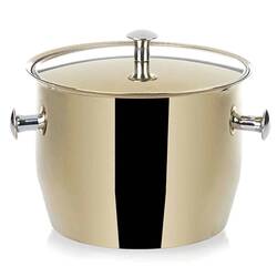 Groovy - Groovy Çelik Buz Kovası, Kapaklı, Altın, 13.5x10 Cm