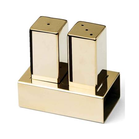 Groovy Çelik Tuzluk Takımı 2 Li Kare Altın Renk Groovy Çelik Tuzluk Takımı 2 Li Kare Altın Renk