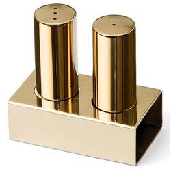 Groovy - Groovy Çelik Tuzluk Takımı 2 Li Yuvarlak İnce Altın Renk Groovy - Groovy Çelik Tuzluk Takımı 2 Li Yuvarlak İnce Altın Renk