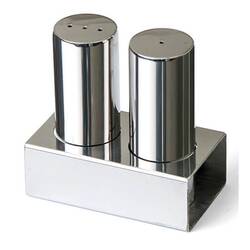 Groovy - Groovy Çelik Tuzluk Takımı 2 Li Yuvarlak İnce Parlak