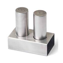 Groovy - Groovy Çelik Tuzluk Takımı 2 Li Yuvarlak Kalın Mat Groovy - Groovy Çelik Tuzluk Takımı 2 Li Yuvarlak Kalın Mat