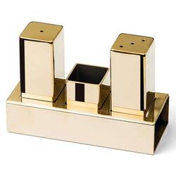 Groovy - Groovy Çelik Tuzluk Takımı 3 Lü Kare Altın Renk Groovy - Groovy Çelik Tuzluk Takımı 3 Lü Kare Altın Renk