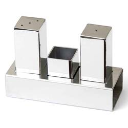 Groovy - Groovy Çelik Tuzluk Takımı 3 Lü Kare Parlak Groovy - Groovy Çelik Tuzluk Takımı 3 Lü Kare Parlak