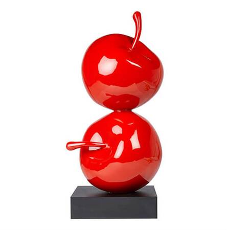 Groovy Dekoratif Kırmızı Elma, İkili 22X20XH:52 Cm