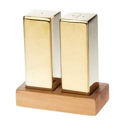 Groovy - Groovy Everest Kare Büyük Tuzluk Seti, 2'li, Altın