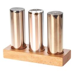 Groovy - Groovy Everest Yuvarlak Büyük Tuzluk Seti, 3'lü, Bakır