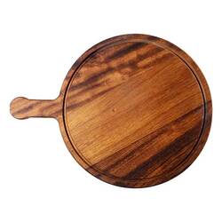 Groovy - Groovy İreko Kulplu Pizza Sunum, Ahşap 30 Cm