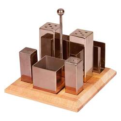 Groovy - Groovy Kare Tuzluk Baharatlık Takımı, 6'lı, Bakır Groovy - Groovy Kare Tuzluk Baharatlık Takımı, 6'lı, Bakır