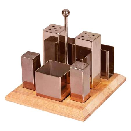 Groovy Kare Tuzluk Baharatlık Takımı, 6'lı, Bakır Groovy Kare Tuzluk Baharatlık Takımı, 6'lı, Bakır