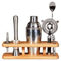 Groovy - Groovy Kokteyl Bar Seti, Ahşap Standlı Groovy - Groovy Kokteyl Bar Seti, Ahşap Standlı