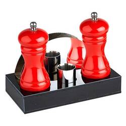 Groovy - Groovy Menaj Seti, Dörtlü Kırmızı 18x9,5xH3 Cm