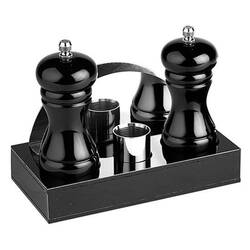 Groovy - Groovy Menaj Seti, Dörtlü Siyah 18x9,5xH3 Cm Groovy - Groovy Menaj Seti, Dörtlü Siyah 18x9,5xH3 Cm