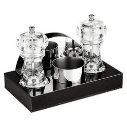 Groovy - Groovy Menaj Takımı, Dörtlü Akrilik Şeffaf 20x12xH3 Cm