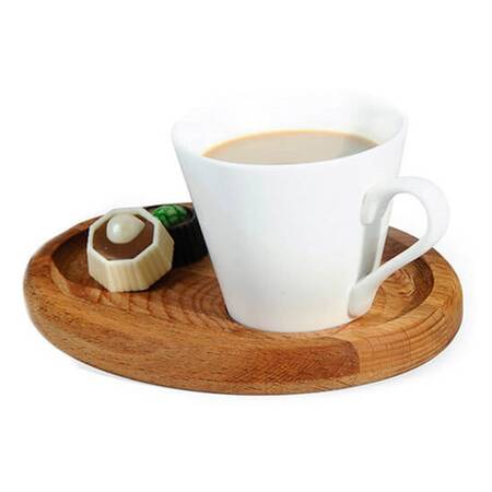 Groovy Nescafe Takımı, Oval Ahşap Standlı 14x18 Cm