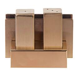 Groovy - Groovy Peçetelikli Çelik Tuzluk Takımı, Kare, Bakır Groovy - Groovy Peçetelikli Çelik Tuzluk Takımı, Kare, Bakır