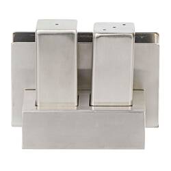 Groovy - Groovy Peçetelikli Çelik Tuzluk Takımı, Kare Groovy - Groovy Peçetelikli Çelik Tuzluk Takımı, Kare