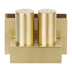 Groovy - Groovy Peçetelikli Çelik Tuzluk Takımı, Yuvarlak, Altın Groovy - Groovy Peçetelikli Çelik Tuzluk Takımı, Yuvarlak, Altın