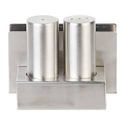 Groovy - Groovy Peçetelikli Çelik Tuzluk Takımı, Yuvarlak