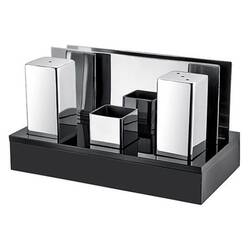 Groovy - Groovy Pleksi Standlı 4 Lü Kare Tuzluk Peçetelik Takımı Mat