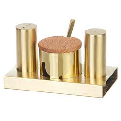 Groovy - Groovy Tuzluk Baharatlık Takımı, 3'lü, Yuvarlak, Altın Groovy - Groovy Tuzluk Baharatlık Takımı, 3'lü, Yuvarlak, Altın