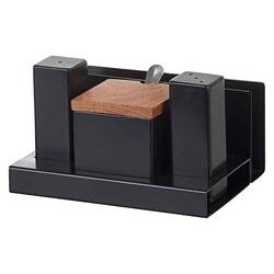 Groovy - Groovy Tuzluk Baharatlık Takımı, 4'lü, Kare, Siyah Groovy - Groovy Tuzluk Baharatlık Takımı, 4'lü, Kare, Siyah