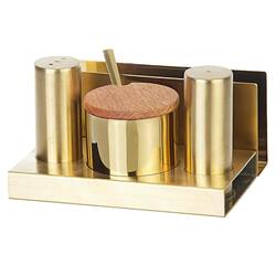 Groovy - Groovy Tuzluk Baharatlık Takımı, 4'lü, Yuvarlak, Altın Groovy - Groovy Tuzluk Baharatlık Takımı, 4'lü, Yuvarlak, Altın