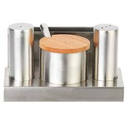 Groovy - Groovy Tuzluk Baharatlık Takımı, 4'lü, Yuvarlak, Çelik Groovy - Groovy Tuzluk Baharatlık Takımı, 4'lü, Yuvarlak, Çelik