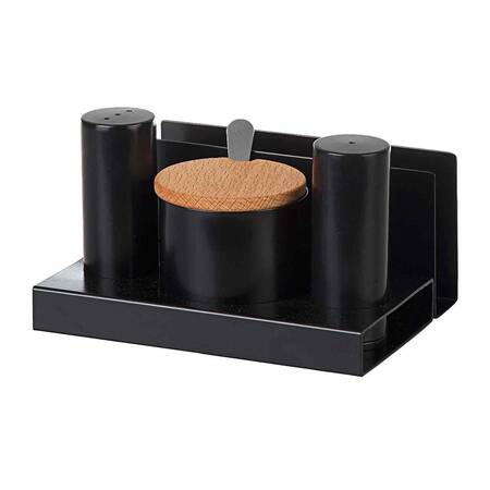 Groovy Tuzluk Baharatlık Takımı, 4'lü, Yuvarlak, Siyah Groovy Tuzluk Baharatlık Takımı, 4'lü, Yuvarlak, Siyah