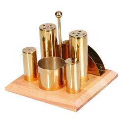 Groovy - Groovy Tuzluk Baharatlık Takımı, 6'lı, Yuvarlak, Altın Groovy - Groovy Tuzluk Baharatlık Takımı, 6'lı, Yuvarlak, Altın