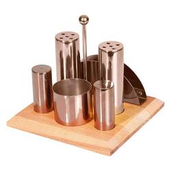 Groovy - Groovy Tuzluk Baharatlık Takımı, 6'lı, Yuvarlak, Bakır Groovy - Groovy Tuzluk Baharatlık Takımı, 6'lı, Yuvarlak, Bakır
