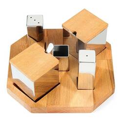 Groovy - Groovy Tuzluk Baharatlık Takımı, Kare 5 Li Standlı Parlak Groovy - Groovy Tuzluk Baharatlık Takımı, Kare 5 Li Standlı Parlak