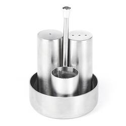 Groovy - Groovy Tuzluk Baharatlık Takımı,3 Lü Çelik Standlı Groovy - Groovy Tuzluk Baharatlık Takımı,3 Lü Çelik Standlı