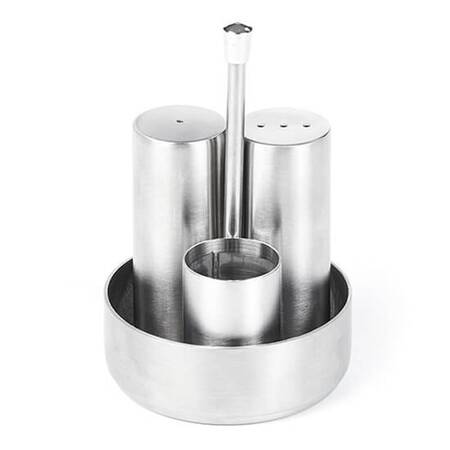 Groovy Tuzluk Baharatlık Takımı,3 Lü Çelik Standlı Groovy Tuzluk Baharatlık Takımı,3 Lü Çelik Standlı