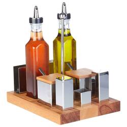 Groovy - Groovy Tuzluk Baharatlık Yağlık Takımı, 8'li Kare, 250 CC Groovy - Groovy Tuzluk Baharatlık Yağlık Takımı, 8'li Kare, 250 CC