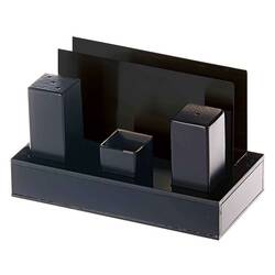 Groovy - Groovy Tuzluk Biberlik Takımı, Pleksi Stand, 4'lü, Siyah Groovy - Groovy Tuzluk Biberlik Takımı, Pleksi Stand, 4'lü, Siyah