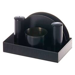 Groovy - Groovy Tuzluk Peçetelik Takımı, Pleksi Stand, 4'lü, Siyah Groovy - Groovy Tuzluk Peçetelik Takımı, Pleksi Stand, 4'lü, Siyah