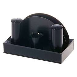 Groovy - Groovy Tuzluk Peçetelik Takımı, Pleksi Standlı, 4'lü, Siyah