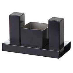 Groovy - Groovy Tuzluk Şekerlik Takımı, 3'lü, Kare, Siyah Groovy - Groovy Tuzluk Şekerlik Takımı, 3'lü, Kare, Siyah