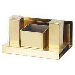 Groovy - Groovy Tuzluk Şekerlik Takımı, 4'lü, Kare, Altın Groovy - Groovy Tuzluk Şekerlik Takımı, 4'lü, Kare, Altın