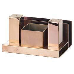 Groovy - Groovy Tuzluk Şekerlik Takımı, 4'lü, Kare, Bakır Groovy - Groovy Tuzluk Şekerlik Takımı, 4'lü, Kare, Bakır