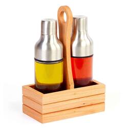 Groovy - Groovy Yağlık Sirkelik 2'li Set, Ahşap Standlı, 300 Cc