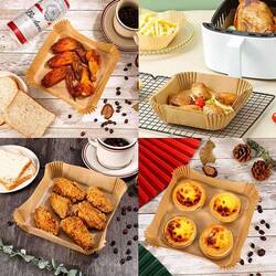 Gurme Chef Airfryer Pişirme Kağıdı, Kare, 100 lü Paket, 16x4.5 Cm - Thumbnail