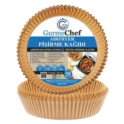 Gurme Chef - Gurme Chef Airfryer XXL Pişirme Kağıdı, Yuvarlak, 50 li Paket, 20x4.5 Cm Gurme Chef - Gurme Chef Airfryer XXL Pişirme Kağıdı, Yuvarlak, 50 li Paket, 20x4.5 Cm