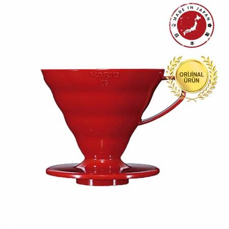 Hario V60 02 Dripper Kırmızı Plastik